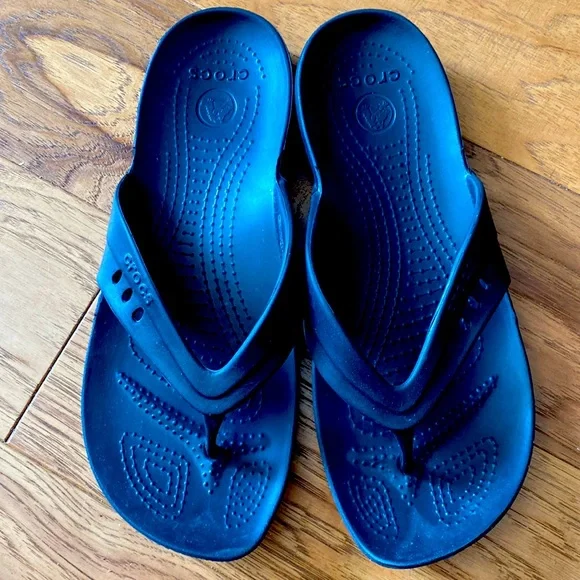 Black corcs sandles shoes flip flops slip on - Picture 2 of 8